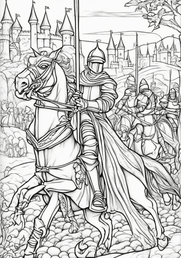 Medieval Knights Coloring Pages - 11 Pages