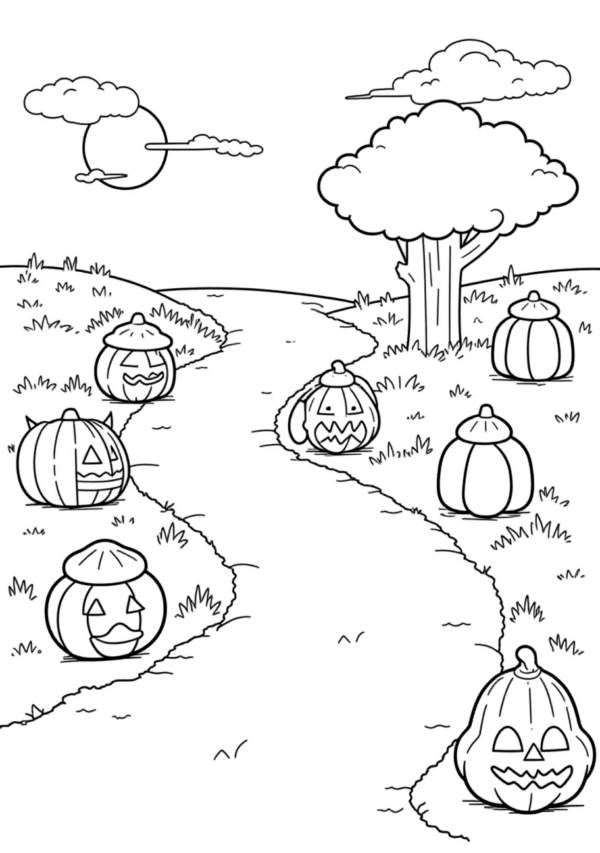 Halloween Pumpkin Coloring Book Digital Download - 11 Pages - Image 3