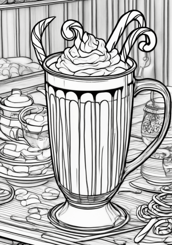 Cozy Christmas Coloring Book: Festive Hot Cocoa Scenes - 11 Pages