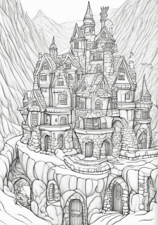 Enchanting Winter Castles Coloring Book - 11 Pages