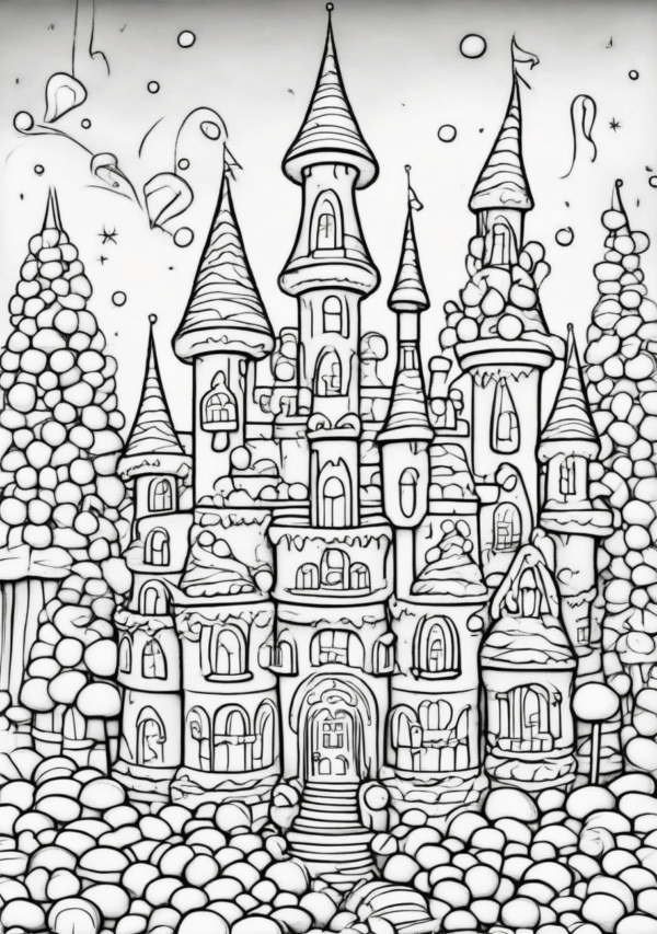 Magical Christmas Castle Coloring Book - 11 Pages