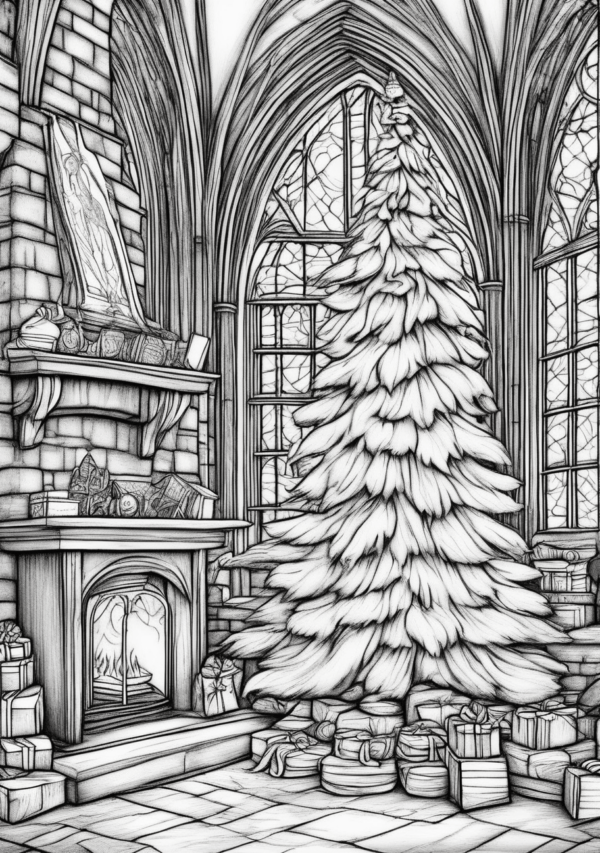 Christmas Fantasy Coloring Book Digital Download - 11 Pages - Image 2