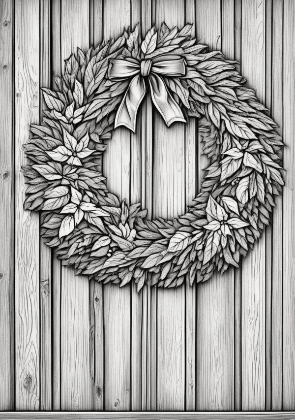 Christmas Coloring Book: Botanical Wreaths - 11 Pages - Image 2