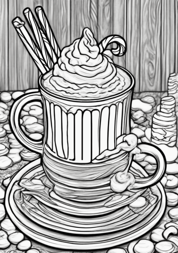 Cozy Christmas Coloring Book: Festive Hot Cocoa Scenes - 11 Pages - Image 2