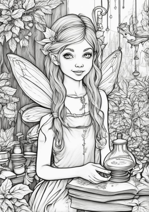 Beautiful Christmas Fairy Coloring Book Digital Download - 11 Pages - Image 2