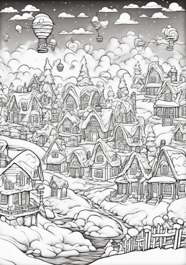 Intricate Christmas Scenes Coloring Book - 11 Pages - Image 3