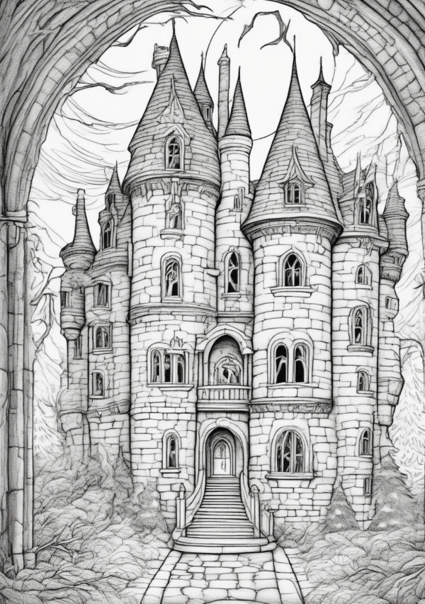 Christmas Fantasy Castle Coloring Book - 11 Pages