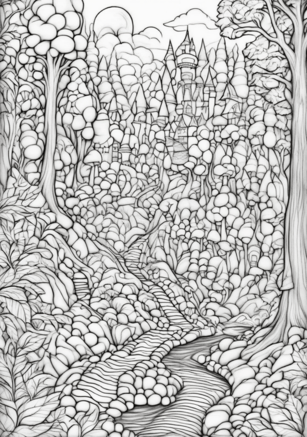 Mystical Forest Christmas Coloring Book - 11 Pages - Image 2