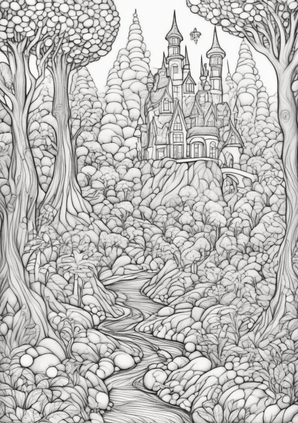 Mystical Forest Christmas Coloring Book - 11 Pages - Image 3