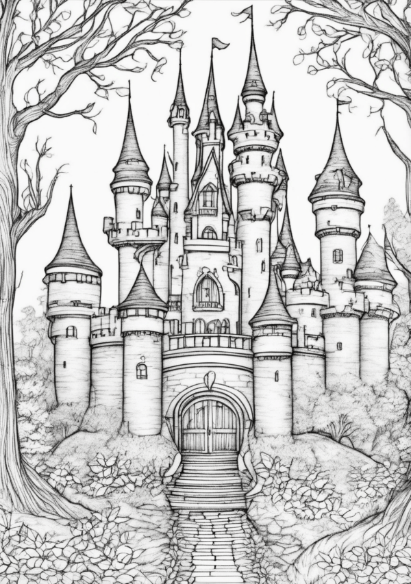 Christmas Castle Coloring Book for Peaceful Creativity - 11 Pages - Image 2