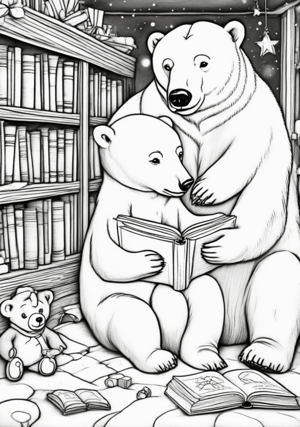 Christmas Coloring Book with Adorable Bears - 11 Pages