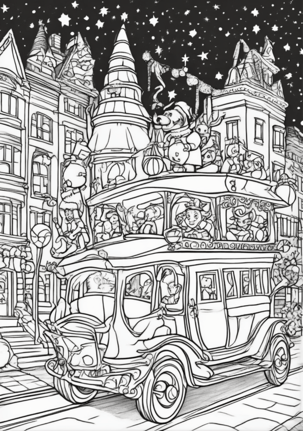 Christmas Scenes Digital Coloring Book - 11 Pages