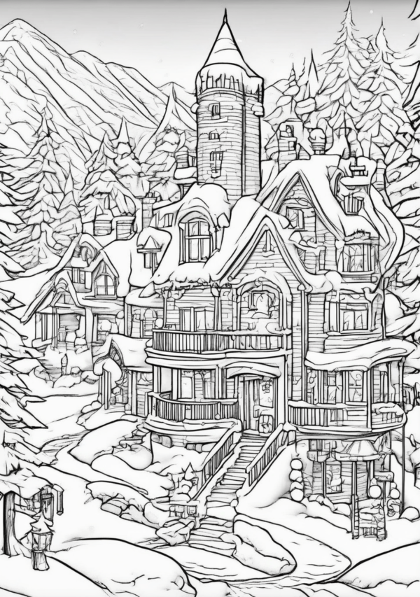 Christmas Wonderland Coloring Book Digital Download - 11 Pages - Image 3