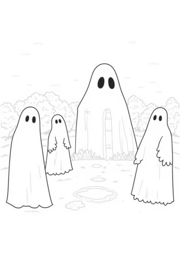 Halloween Ghost Coloring Book Digital Download - 11 Pages - Image 3