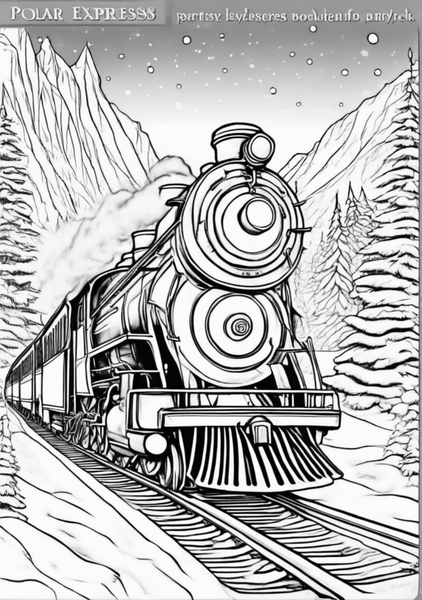 Christmas Train Adventure Coloring Book - 11 Pages - Image 2