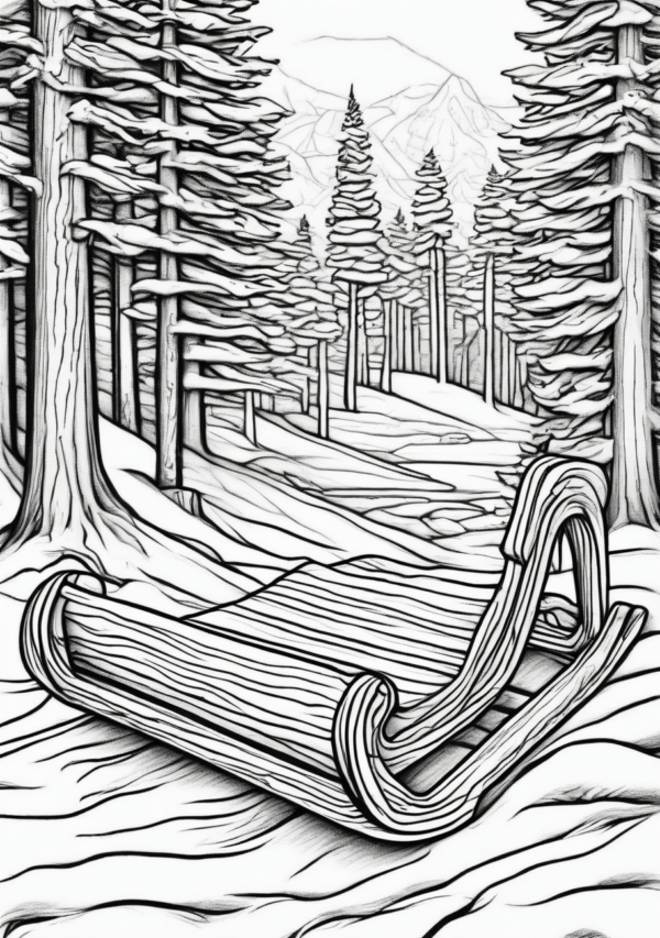 Christmas Sleds Winter Coloring Book Digital Download - 11 Pages