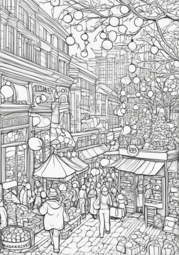 Christmas Coloring Book: Intricate Holiday Scenes - 11 Pages - Image 3