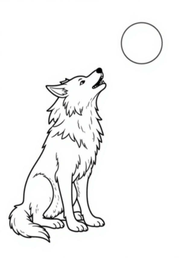 Halloween Howling Wolves Coloring Book - 11 Pages