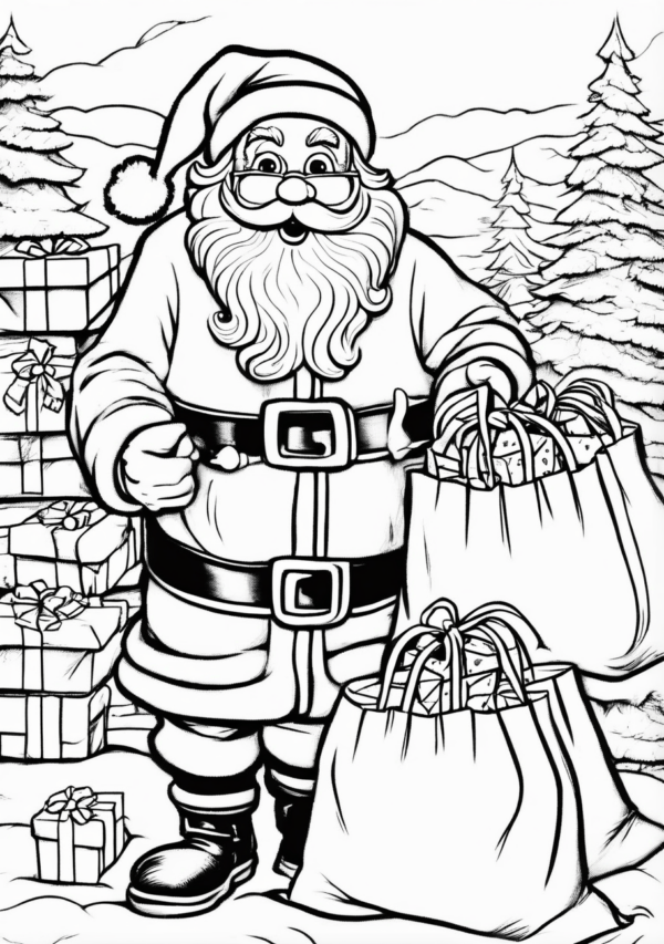 Christmas Coloring Book: Festive Santa Designs - 11 Pages