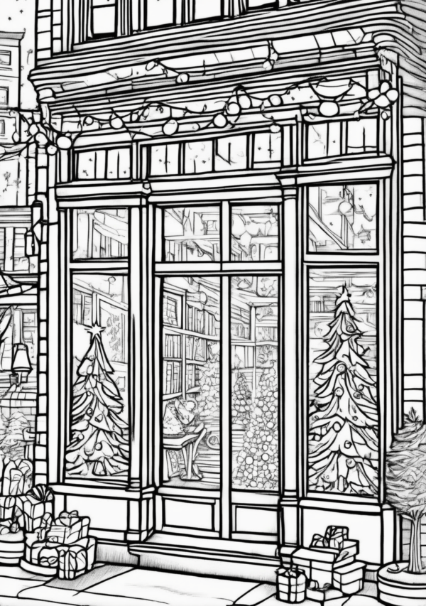 Christmas Shop Window Coloring Pages - 11 Pages