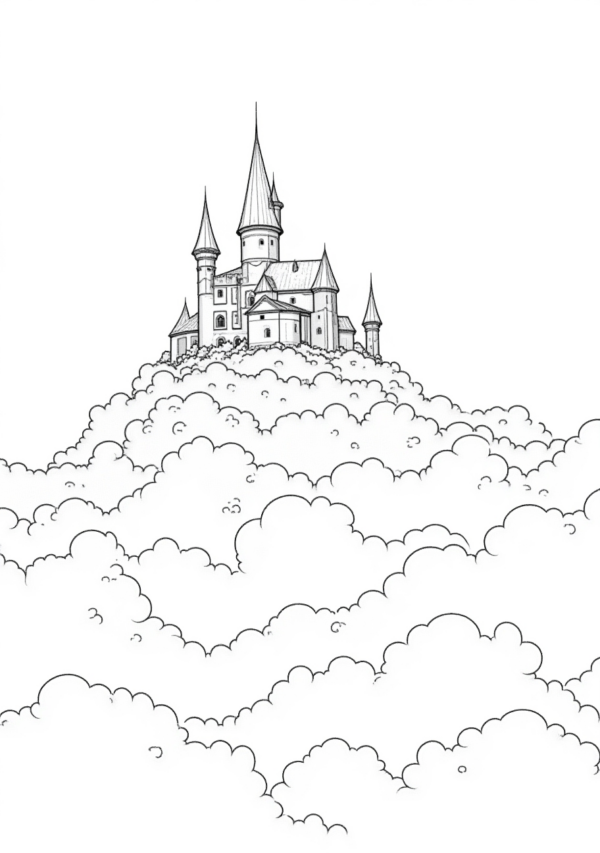 Halloween Coloring Book: Mystical Castle Scenes - 11 Pages