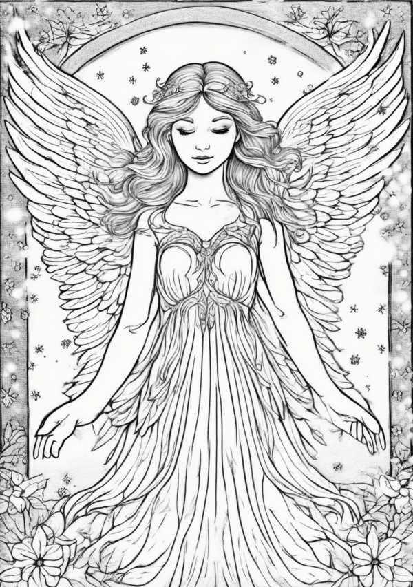 Christmas Angel Coloring Book - Digital Download - 11 Pages - Image 2