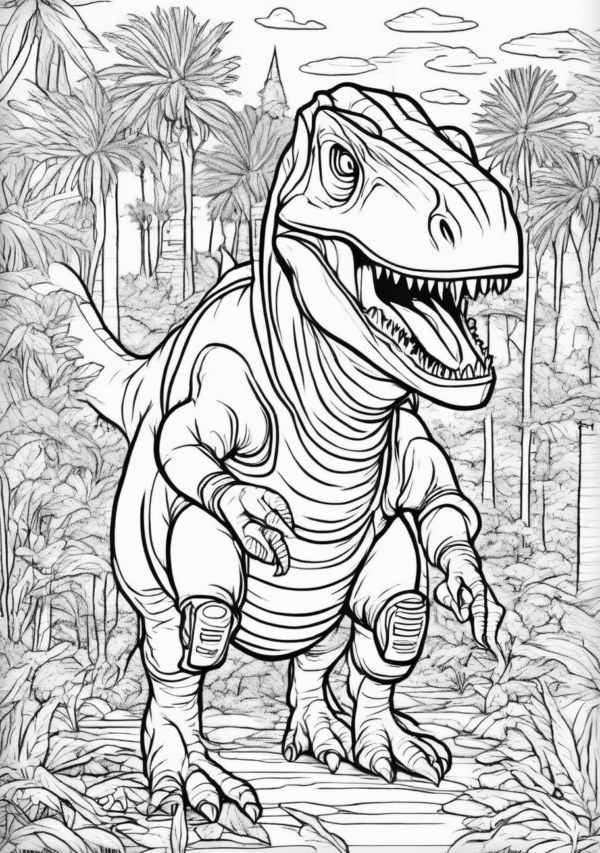 Christmas Dinosaur Adventures Coloring Book - 11 Pages - Image 2