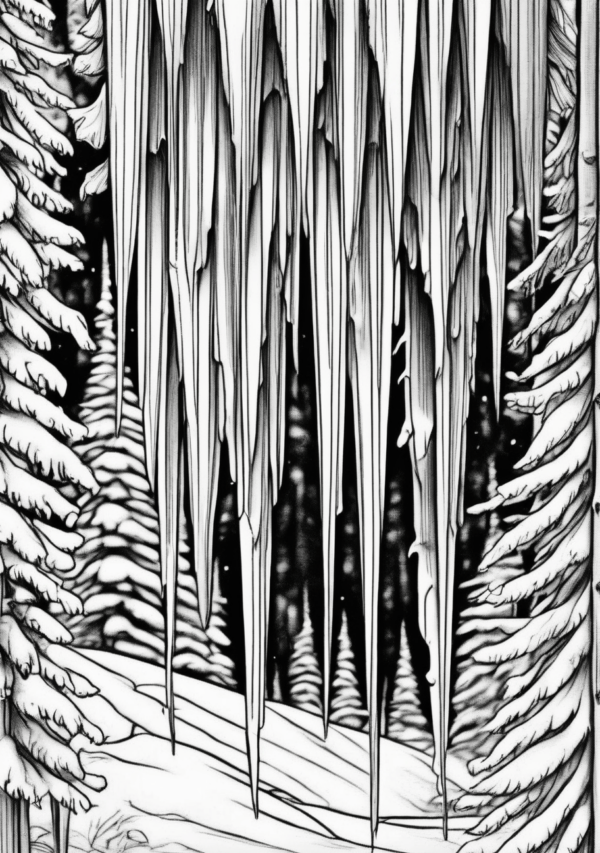 Christmas Icicle Scenes Coloring Book - 11 Pages - Image 3