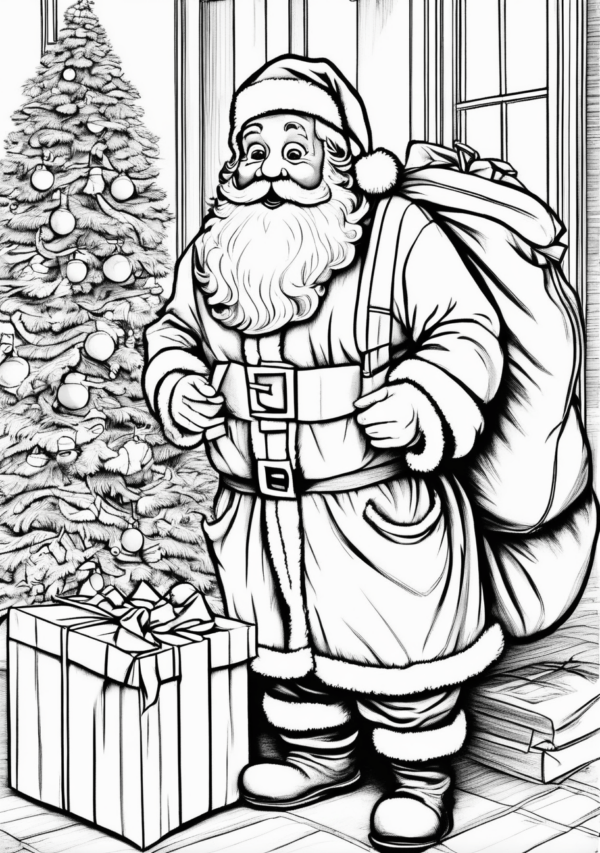 Christmas Coloring Book: Festive Santa Designs - 11 Pages - Image 2