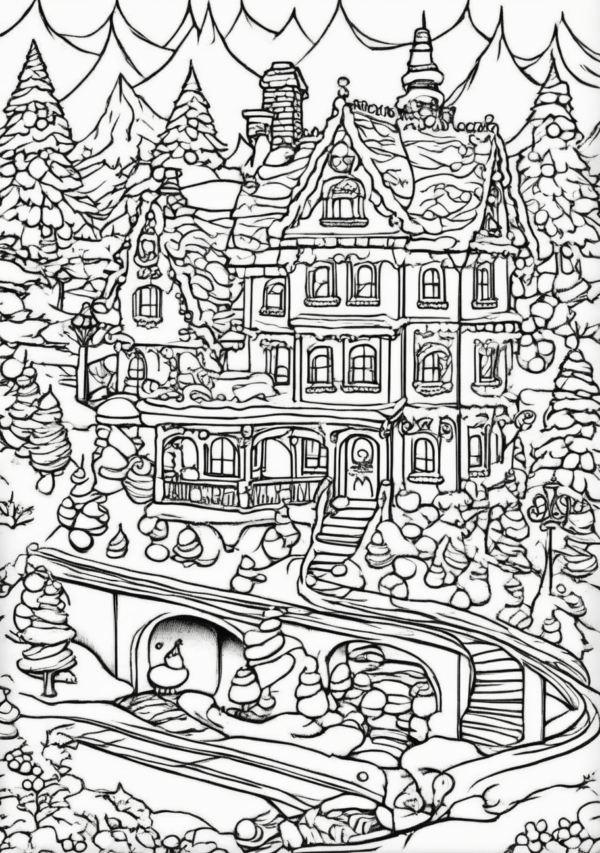 Intricate Christmas Scenes Coloring Book - 11 Pages - Image 2