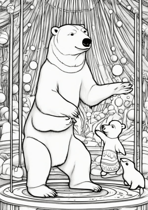 Christmas Coloring Book: Polar Bear Wonderland - 11 Pages