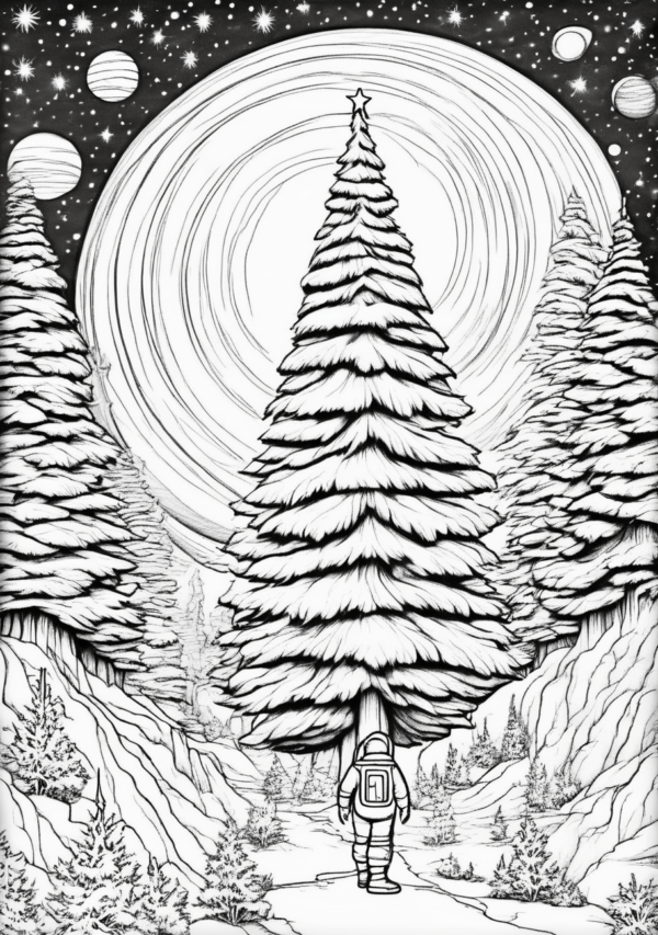 Christmas Coloring Book: Cosmic Holiday Designs - 11 Pages