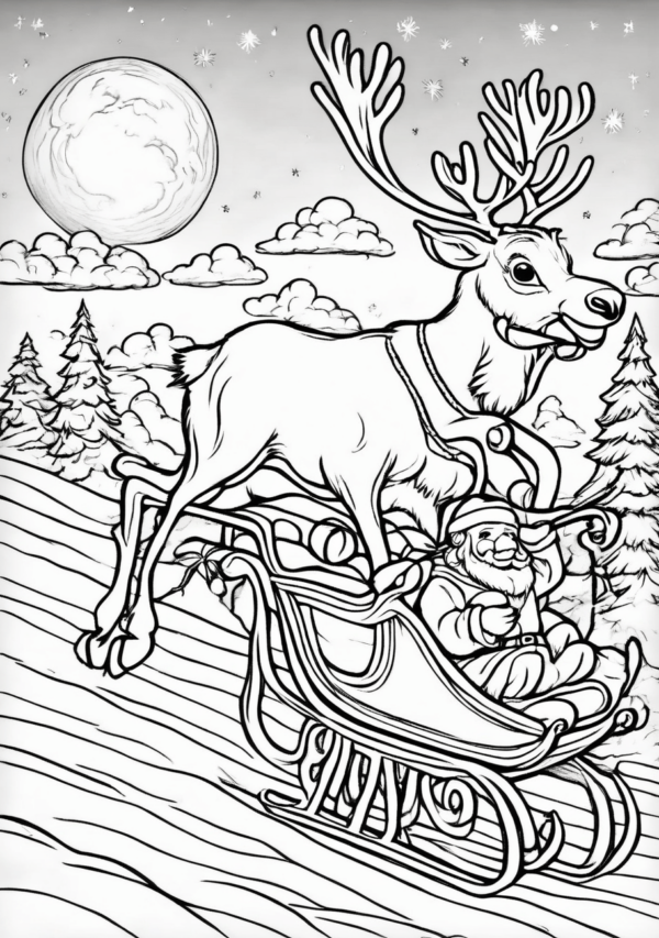 Christmas Reindeer Coloring Pages - 11 Pages