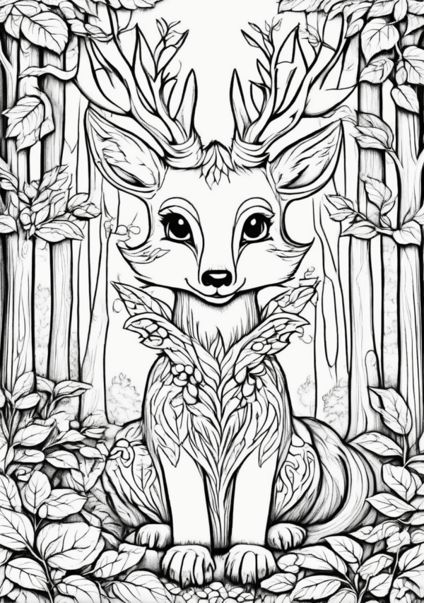 Christmas Coloring Book: Whimsical Woodland Creatures - 11 Pages