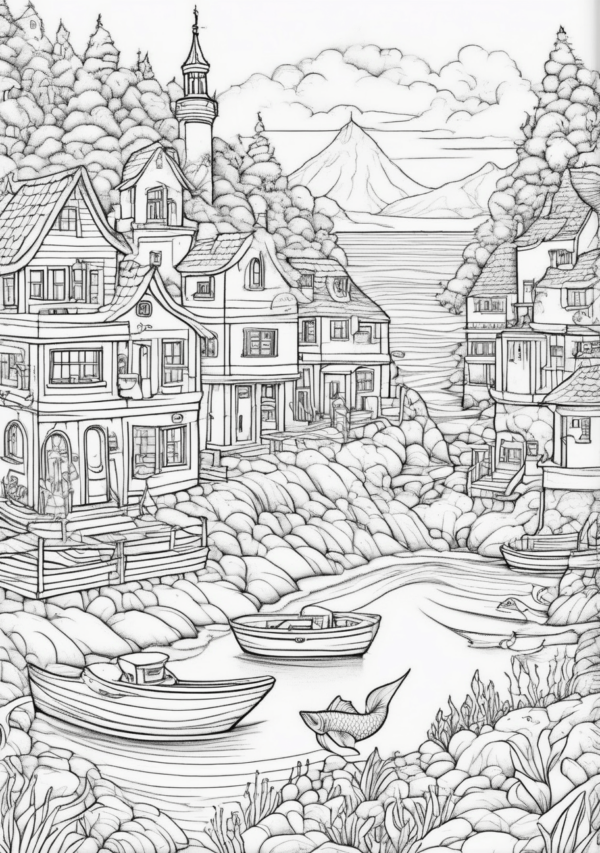 Christmas Coastal Coloring Book - Digital Download - 11 Pages - Image 2