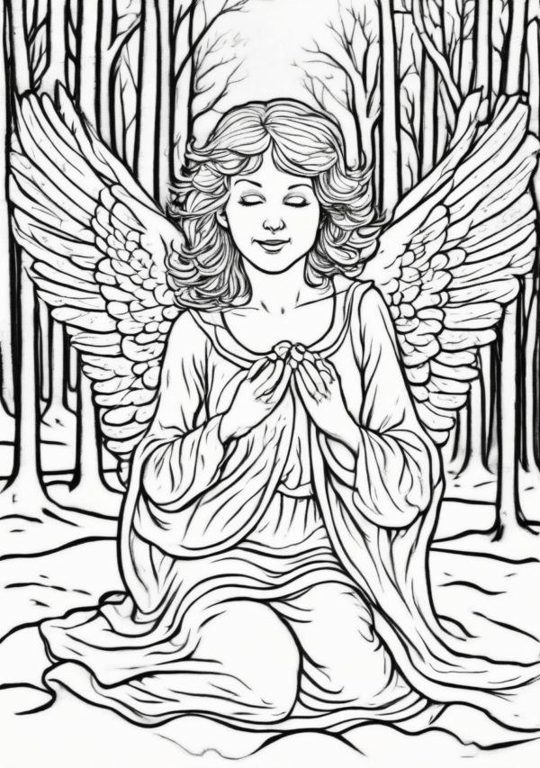 Christmas Angel Coloring Book | Beautiful Designs - 11 Pages - Image 2