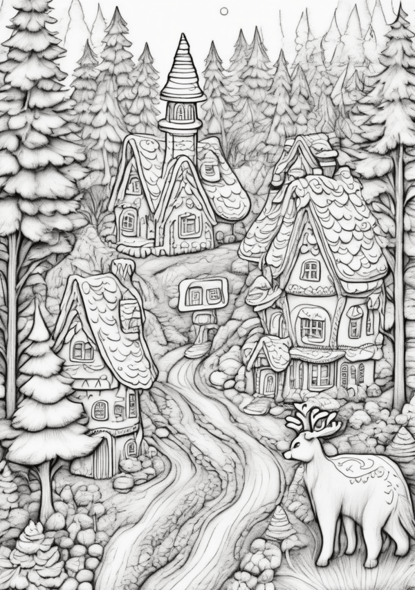 Unique Christmas Coloring Book - Digital Download - 11 Pages - Image 3