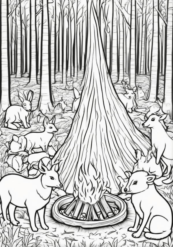 Christmas Forest Animals Coloring Book - 11 Pages