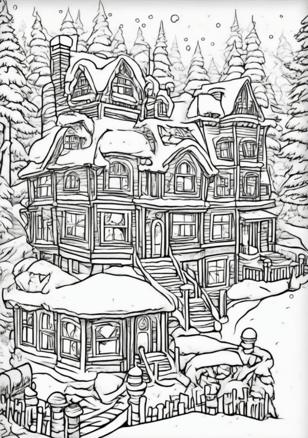 Christmas Wonderland Coloring Book Digital Download - 11 Pages - Image 4