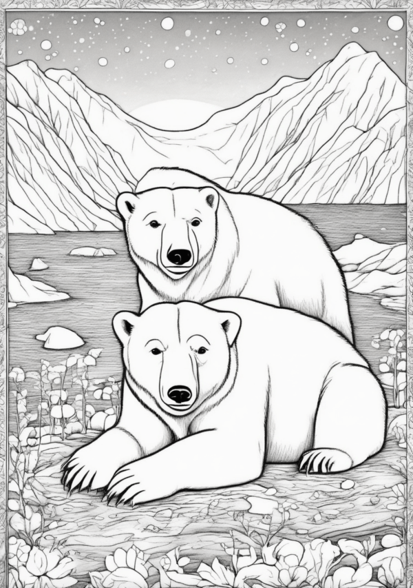 Christmas Coloring Book: Polar Bear Designs for Relaxation - 11 Pages