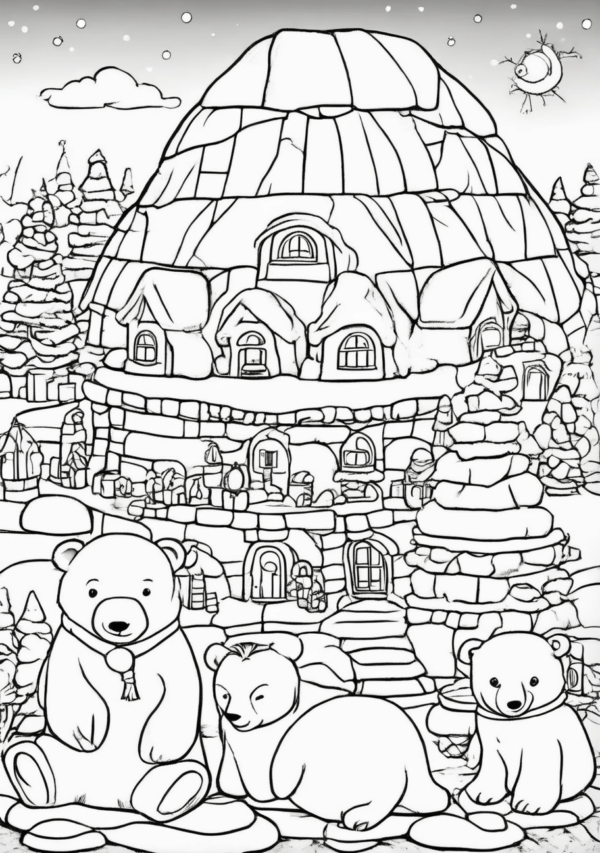 Christmas Wonderland Coloring Book - 11 Pages - Image 3