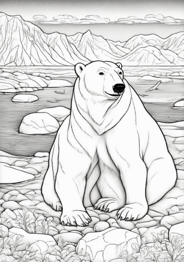 Christmas Coloring Book: Polar Bear Designs for Relaxation - 11 Pages - Image 2