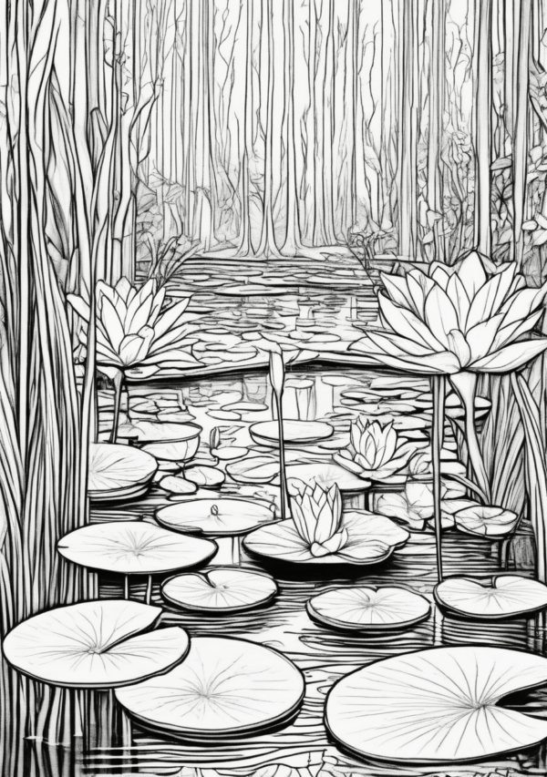 Peaceful Nature Scenes: Christmas Coloring Book - 11 Pages - Image 3