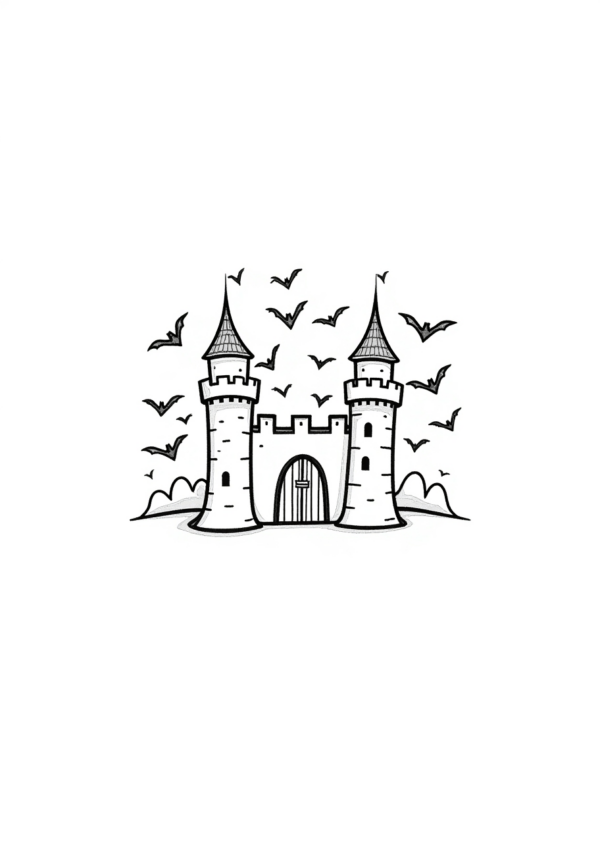 Halloween Castle Coloring Book Digital Download - 11 Pages