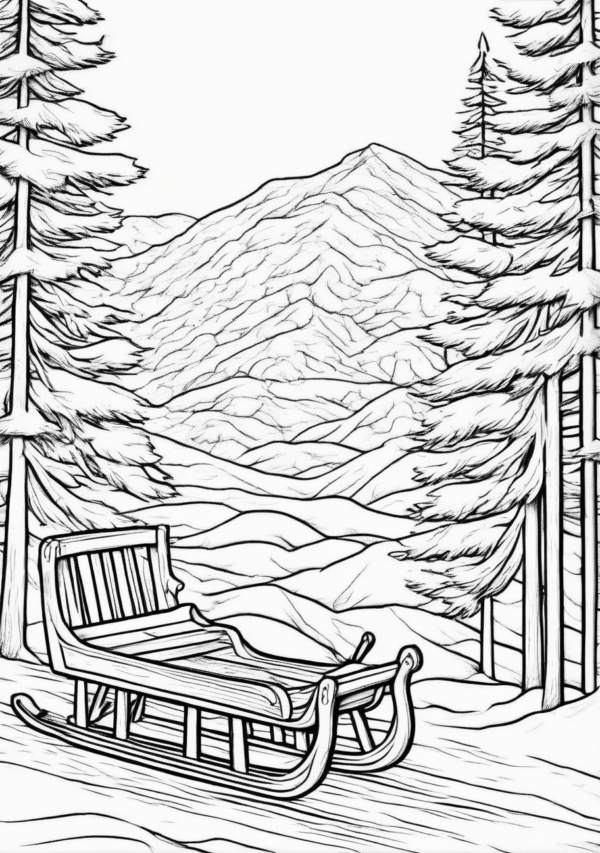 Christmas Sleds Winter Coloring Book Digital Download - 11 Pages - Image 3