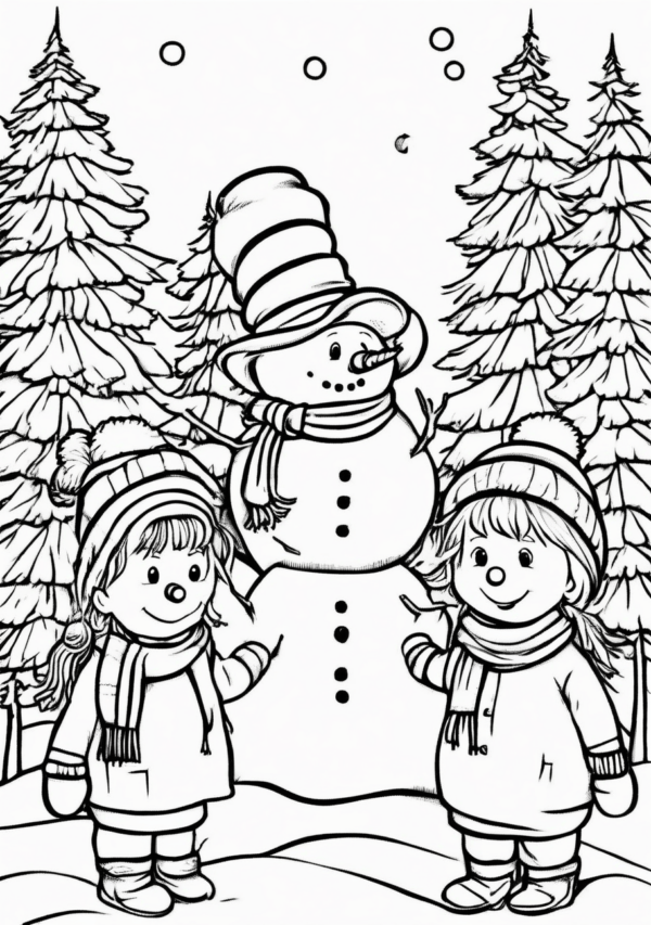 Christmas Coloring Book: Festive Snowman Scenes - 11 Pages