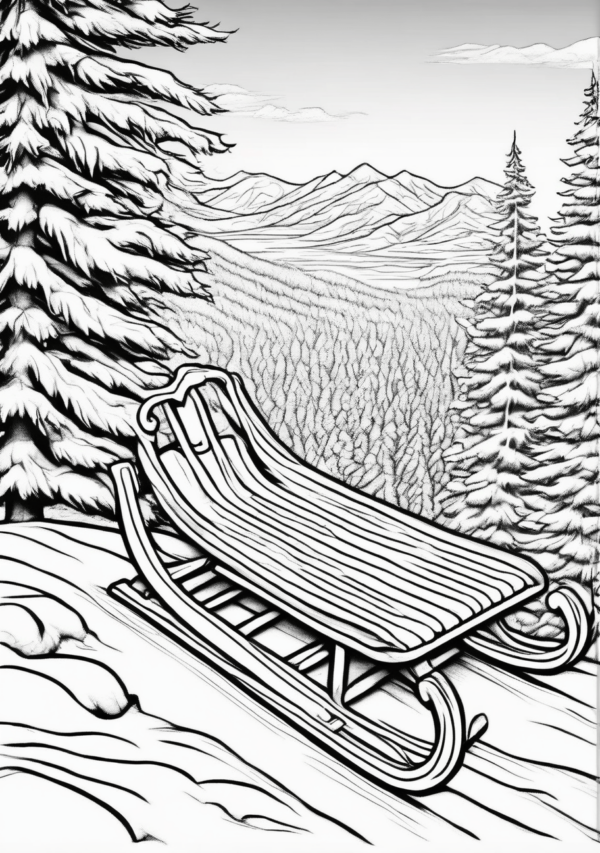 Christmas Sleds Winter Coloring Book Digital Download - 11 Pages - Image 4