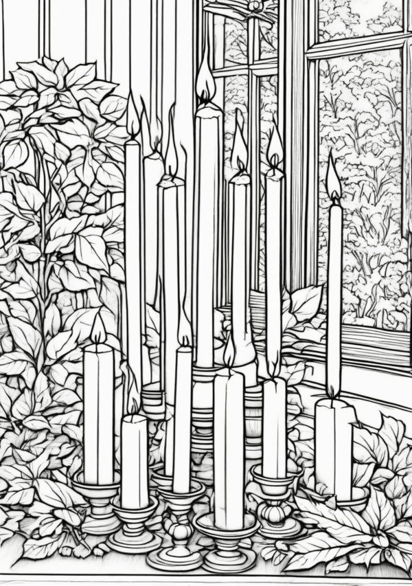 Christmas Candle Coloring Book - Intricate Holiday Designs - 11 Pages - Image 2