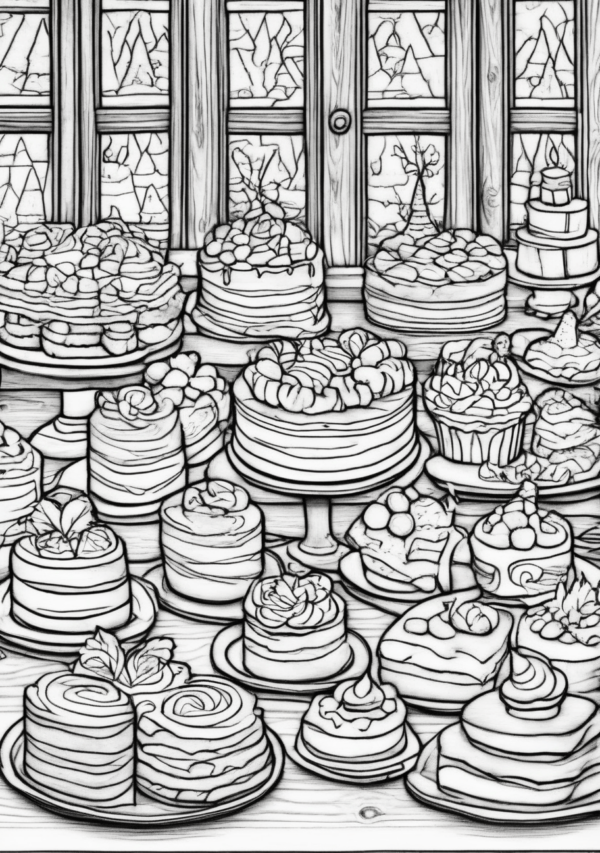 Christmas Desserts Coloring Book - Printable Designs - 11 Pages