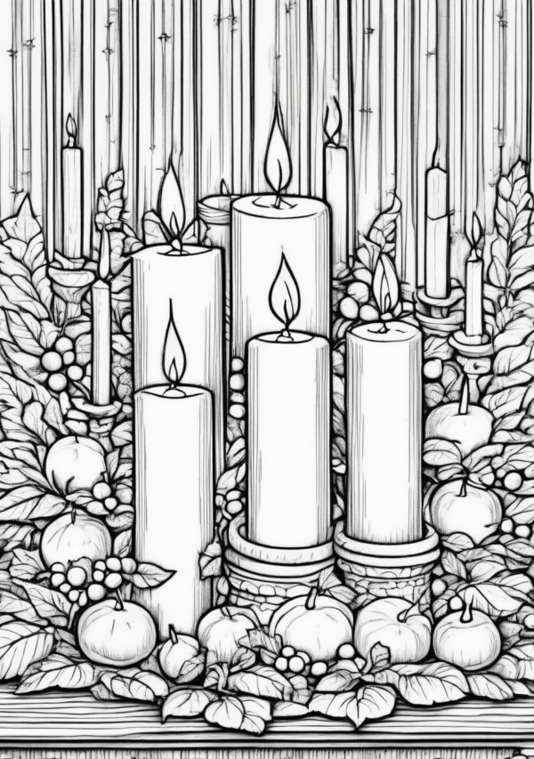 Christmas Candle Coloring Book - Intricate Holiday Designs - 11 Pages - Image 3